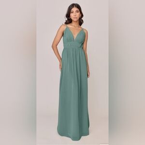 Revelry Alma Chiffon Bridesmaid Dress - Size 10 - Rosemary, UNALTERED